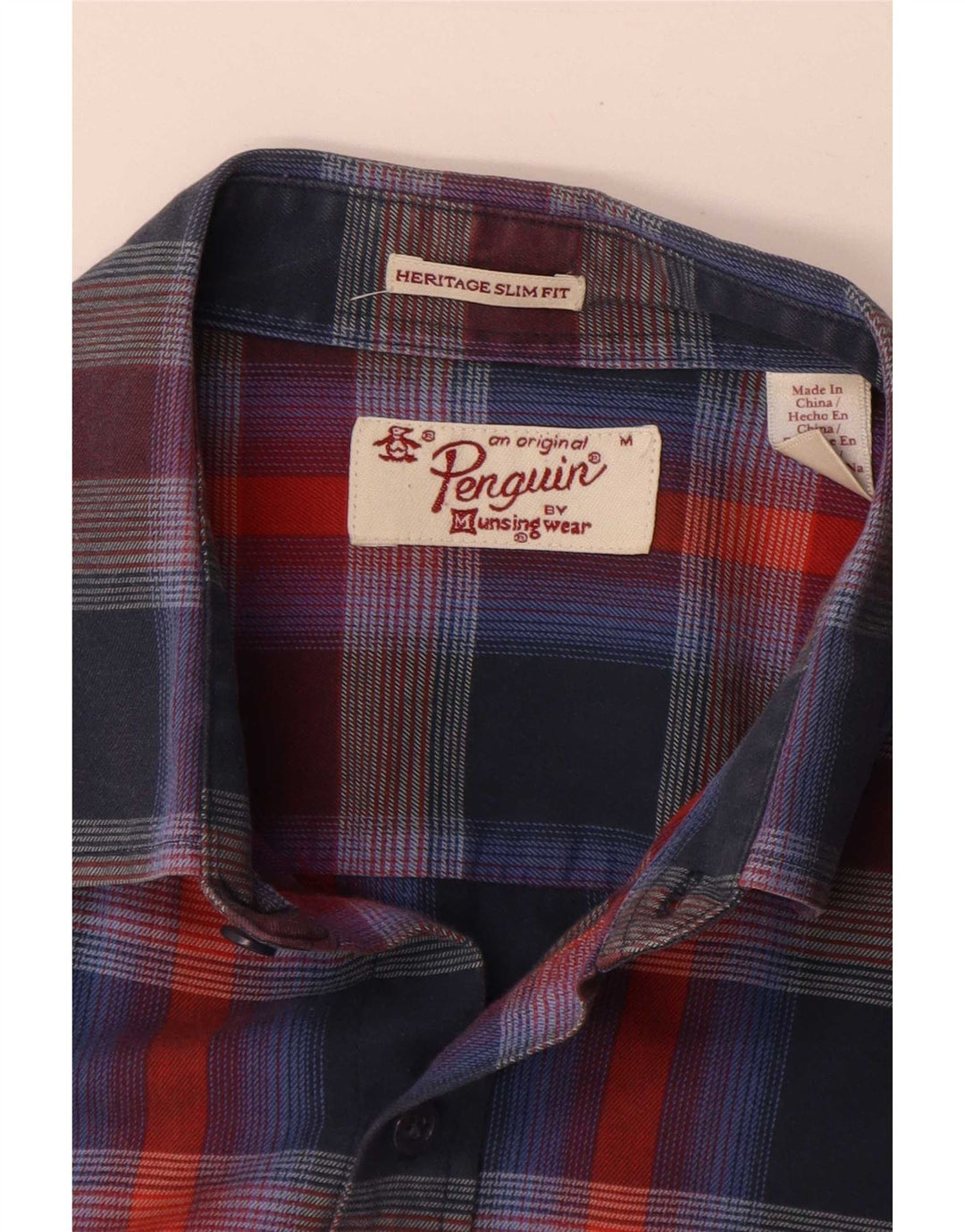 Penguin Mens Heritage Slim Fit Shirt Medium Multicoloured Check