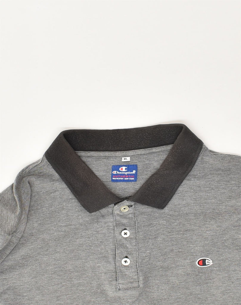 CHAMPION Mens Polo Shirt XL Grey Cotton | Vintage Champion | Thrift | Second-Hand Champion | Used Clothing | Messina Hembry 