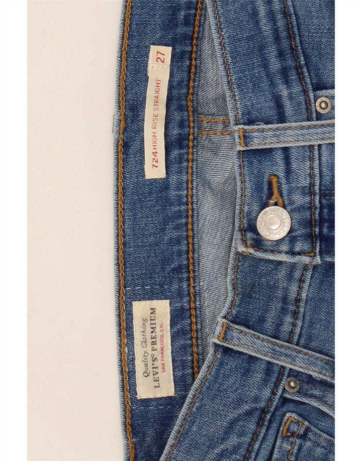 Levi's Womens 724 High Rise Straight Jeans W27 L30 Blue