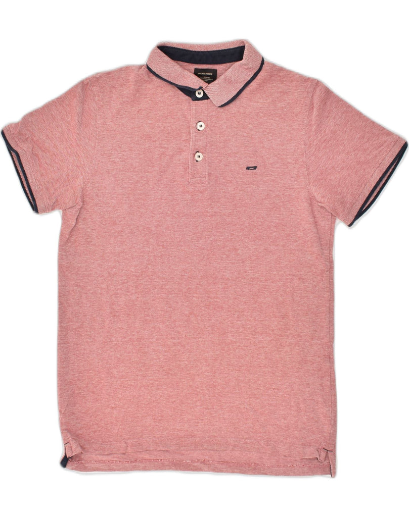 JACK & JONES Mens Polo Shirt Medium Pink Cotton | Vintage Jack & Jones | Thrift | Second-Hand Jack & Jones | Used Clothing | Messina Hembry 