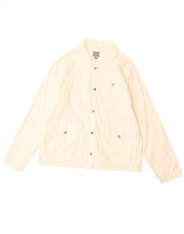 Vans Womens Bomber Jacket UK 10 Small White Cotton