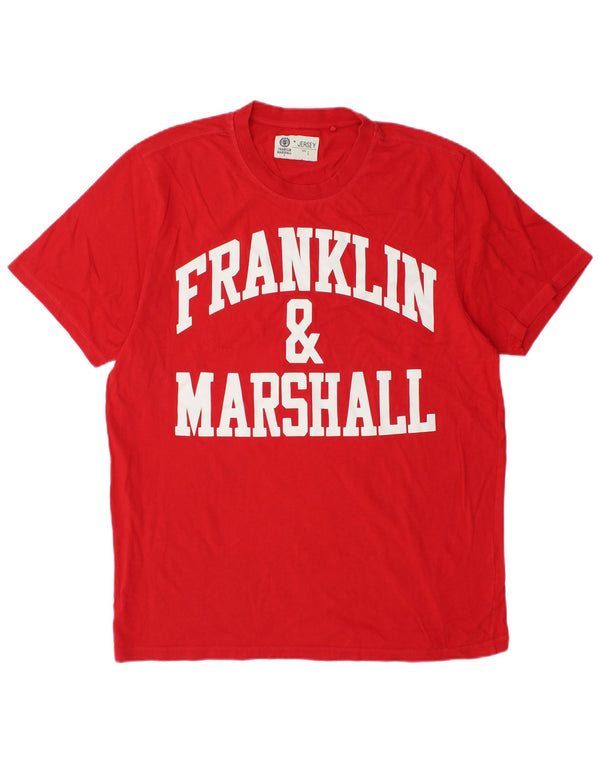 Franklin & Marshall Mens Graphic T-Shirt Top Large Red Cotton