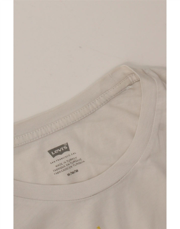 Levi's Womens Graphic T-Shirt Top UK 14 Medium White