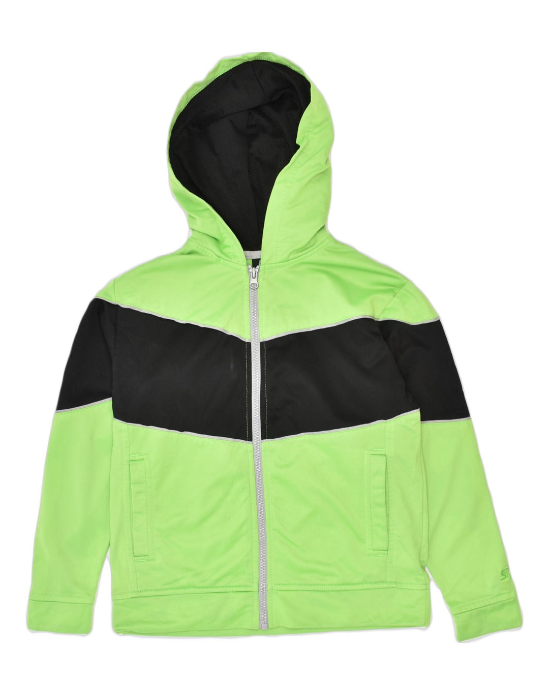 STARTER Boys Zip Hoodie Sweater 7-8 Years Medium Green Colourblock Sports | Vintage | Thrift | Second-Hand | Used Clothing | Messina Hembry 