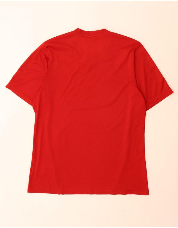 Adidas Mens T-Shirt Top Large Red Polyester