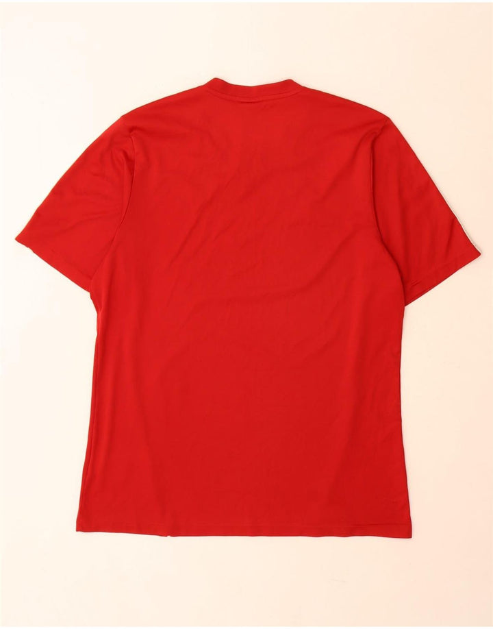 Adidas Mens T-Shirt Top Large Red Polyester
