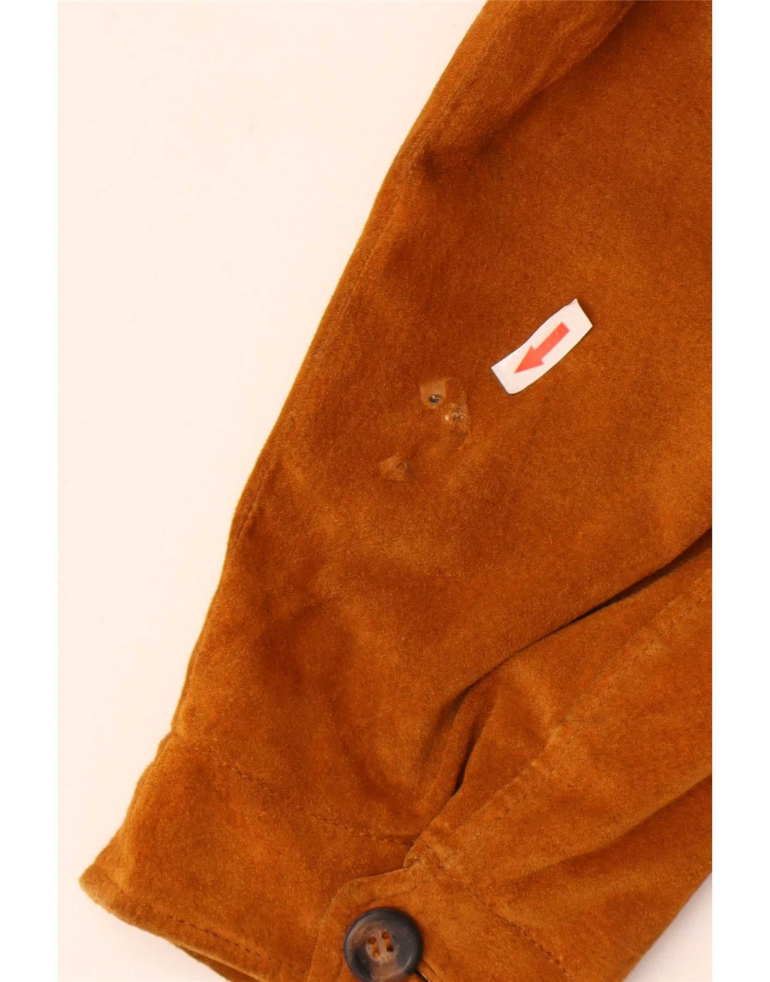 James Dillon Mens Suede Bomber Jacket UK 40 Large Beige Leather