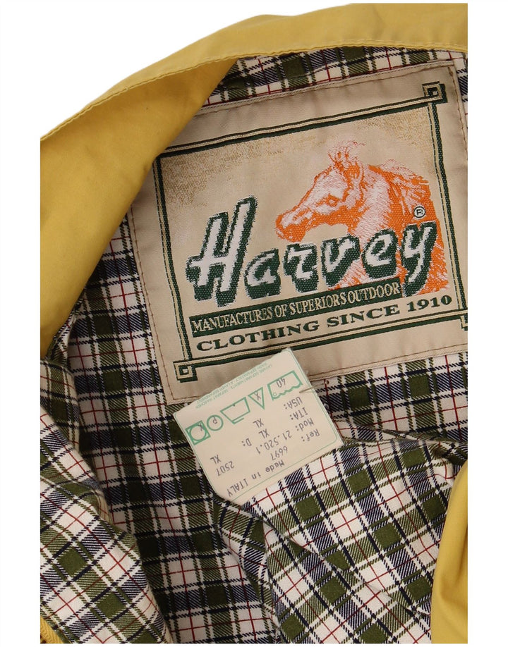 Vintage Mens Bomber Jacket UK 42 XL Yellow Polyester