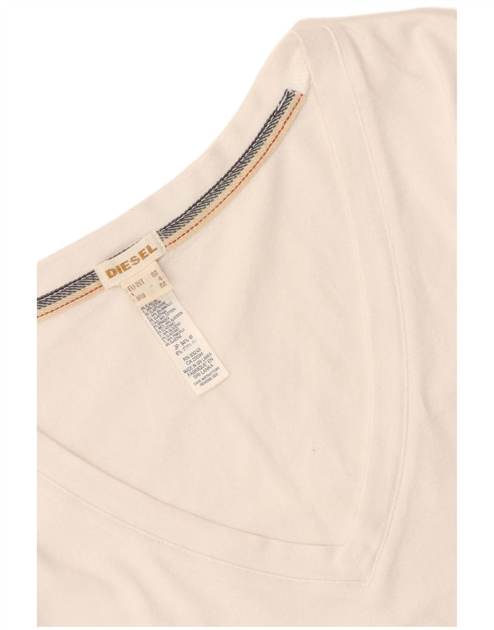 Diesel Womens T-Shirt Top UK 12 Medium White Cotton