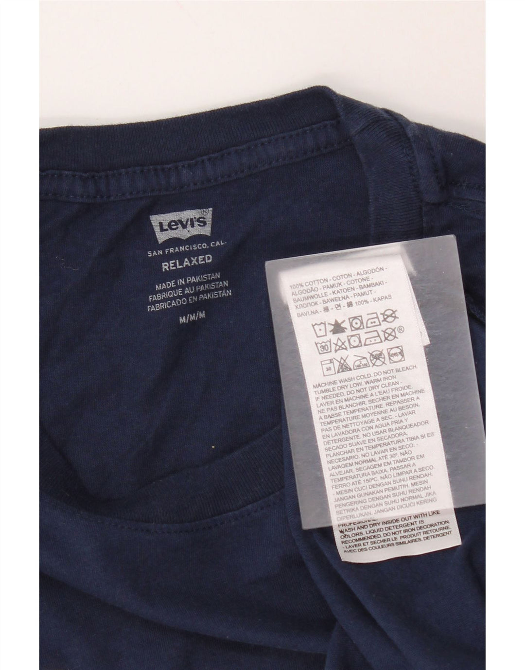Levi's Mens Relaxed Graphic T-Shirt Top Medium Navy Blue Cotton