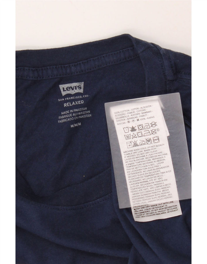 Levi's Mens Relaxed Graphic T-Shirt Top Medium Navy Blue Cotton