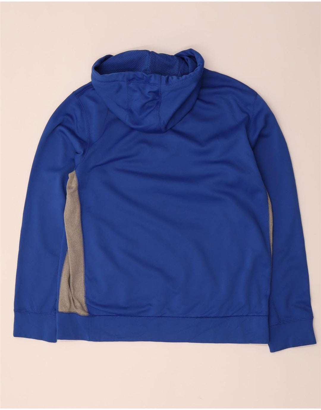 Nike Mens Therma-Fit Hoodie Jumper Large Blue Colourblock Polyester