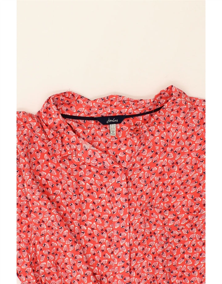 JULES Womens Abstract Pattern Short Sleeve Shirt Blouse UK 14 Large Red Vintage Jules and Second-Hand Jules from Messina Hembry 