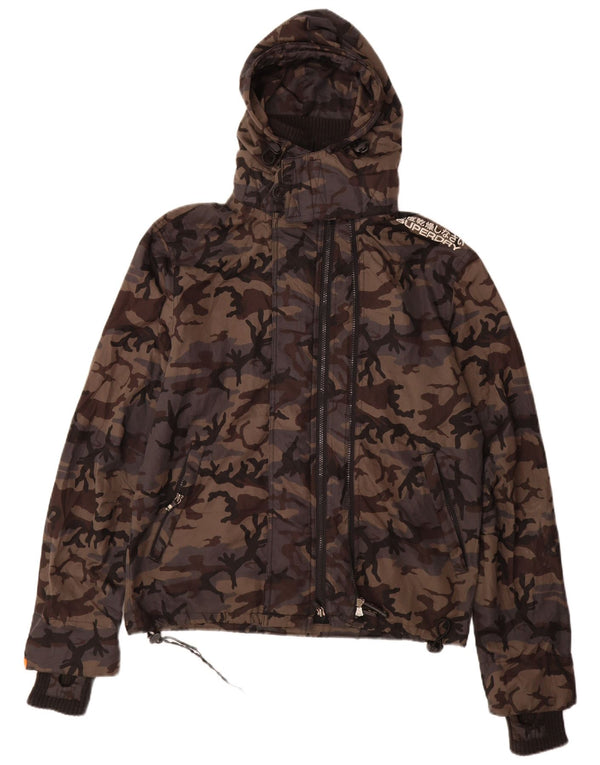 Superdry Mens Graphic Windbreaker Jacket UK 38 Medium Grey Nylon