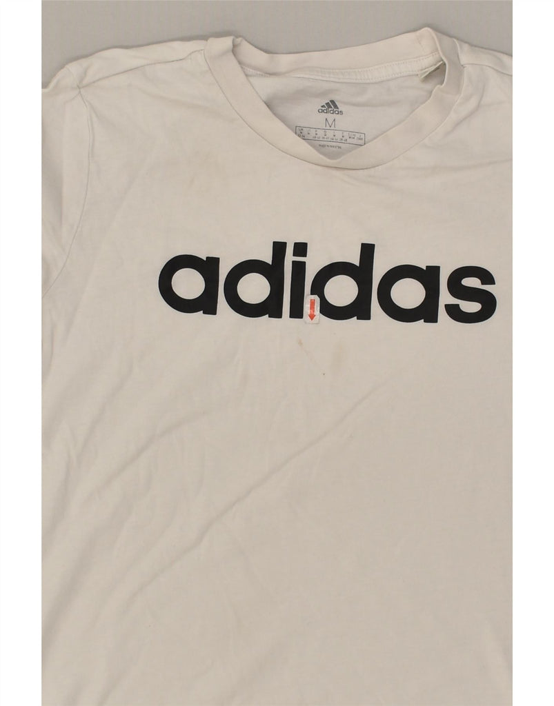 ADIDAS Womens Graphic T-Shirt Top UK 12/14 Medium White | Vintage Adidas | Thrift | Second-Hand Adidas | Used Clothing | Messina Hembry 