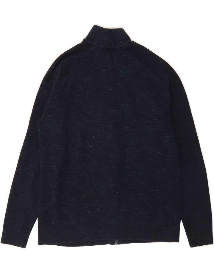 MARKS & SPENCER Womens Cardigan Sweater UK 14 Medium Navy Blue Flecked Vintage Marks & Spencer and Second-Hand Marks & Spencer from Messina Hembry 