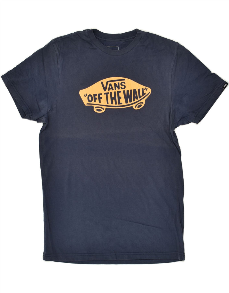 VANS Mens Custom Fit Graphic T-Shirt Top Medium Navy Blue Cotton | Vintage Vans | Thrift | Second-Hand Vans | Used Clothing | Messina Hembry 