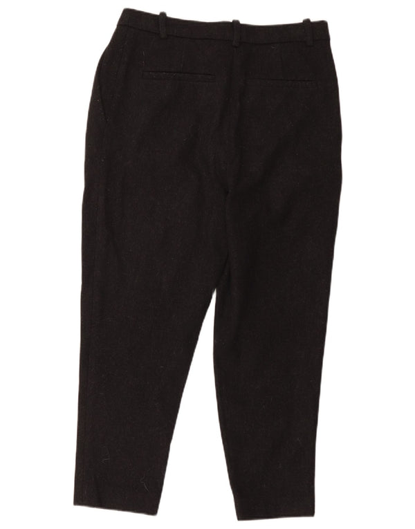 Cos Womens Crop Pegged Suit Trousers EU 36 Small W30 L25 Black Wool