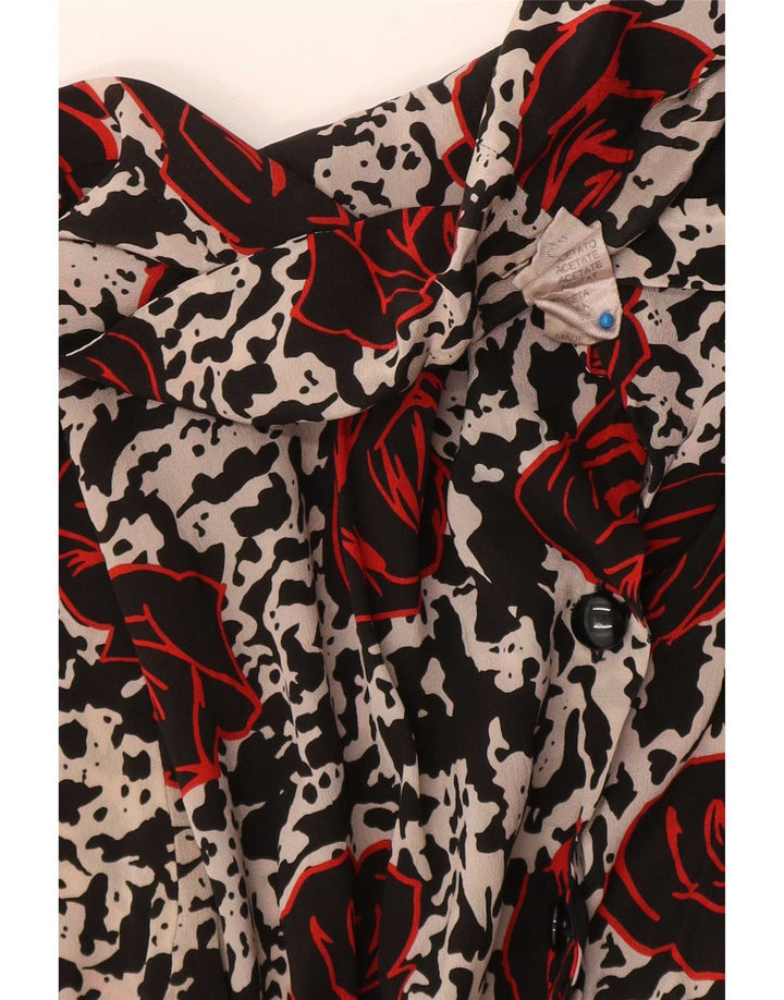 Vintage Womens A-Line Dress IT 44 Medium Multicoloured Floral Acetate