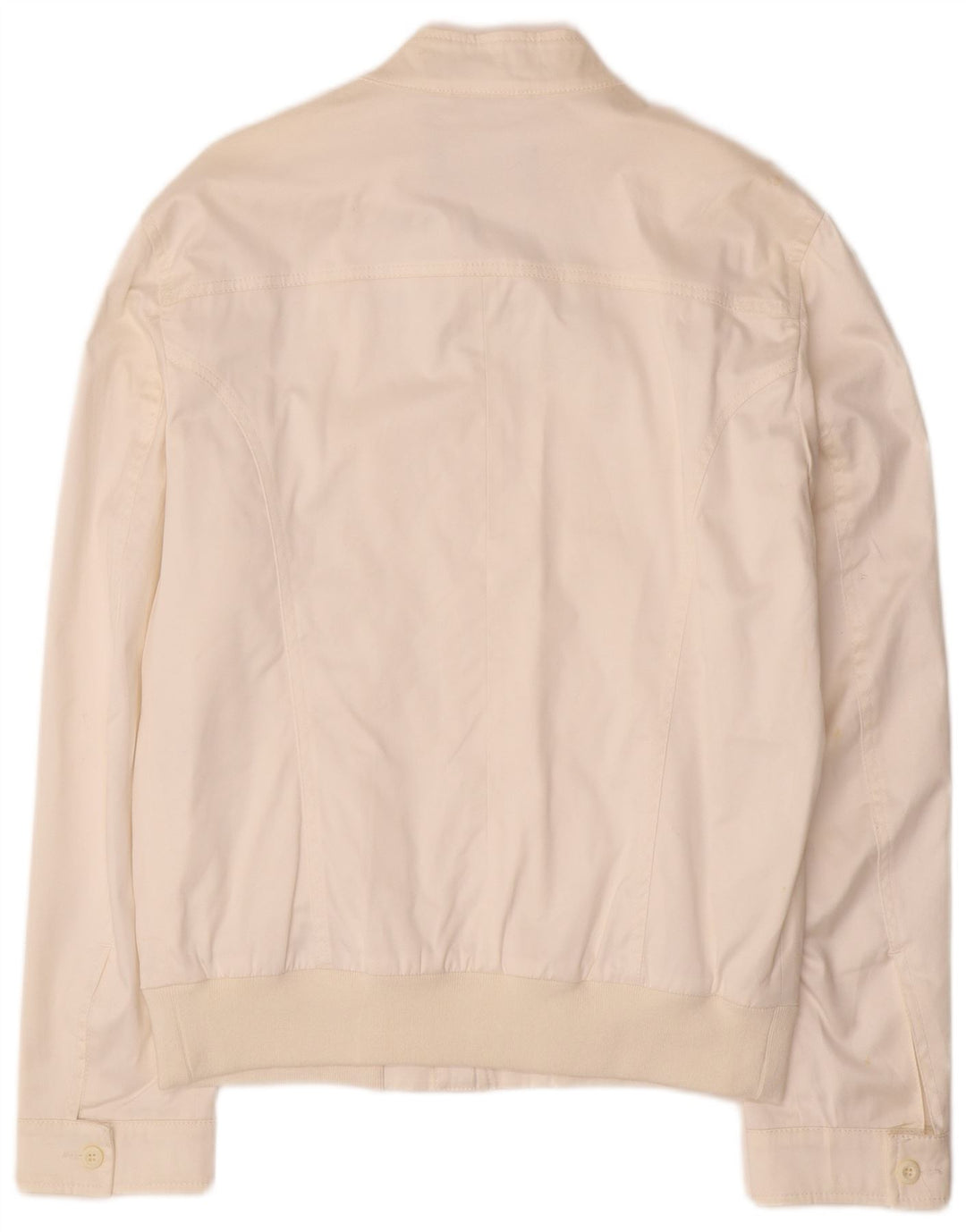 ICEBERG Mens Bomber Jacket UK 44 2XL White Cotton