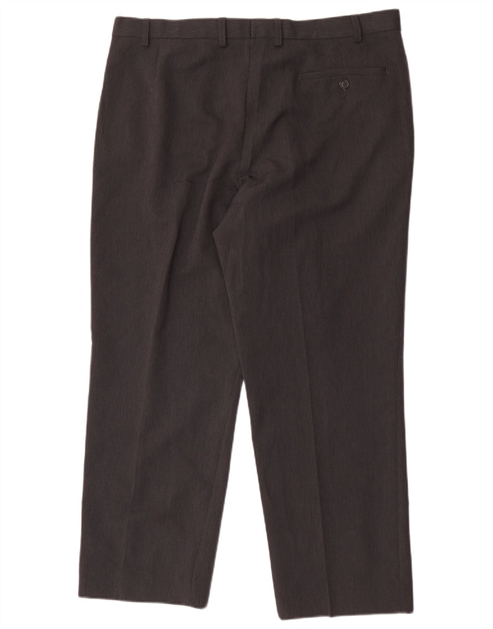 Marks & Spencer Mens Straight Suit Trousers W38 L29 Black Pinstripe