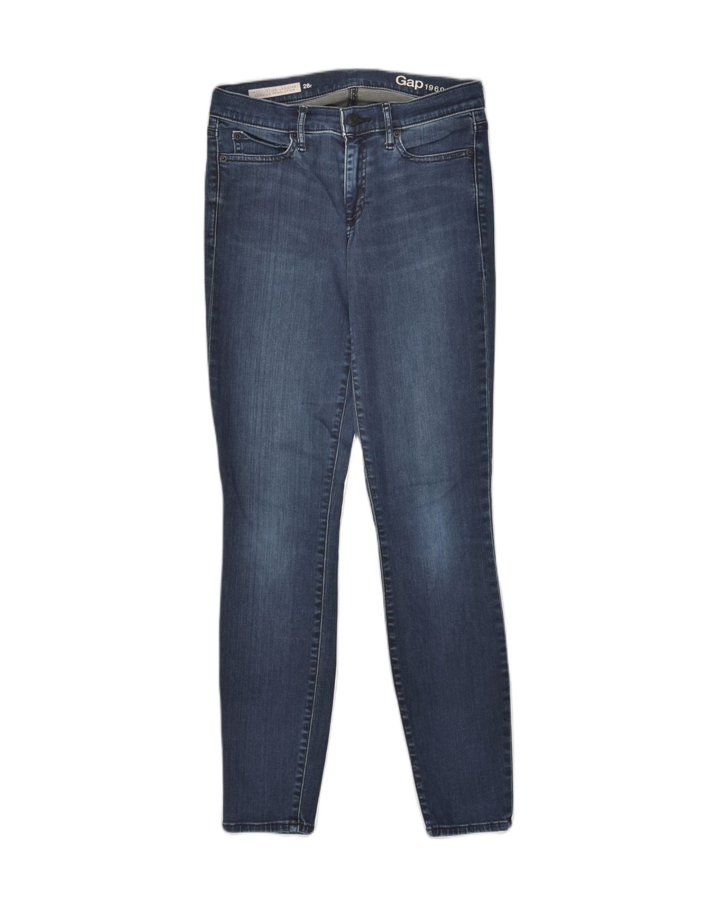 HOLLISTER Womens Straight Jeans W27 L32 Navy Blue Cotton, Vintage &  Second-Hand Clothing Online