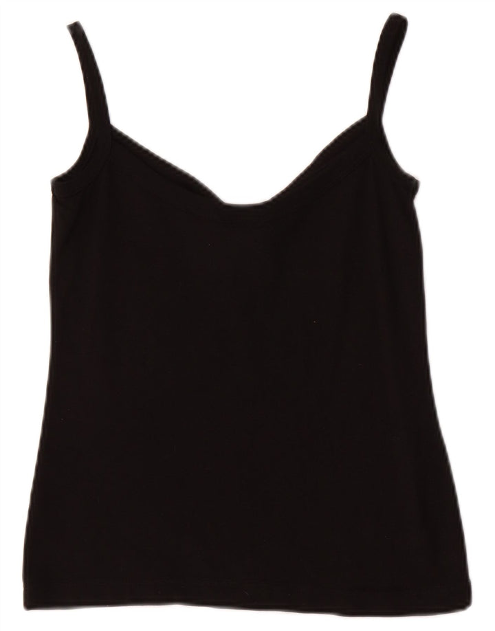 LACOSTE Womens Cami Top UK 8 Small Black Cotton