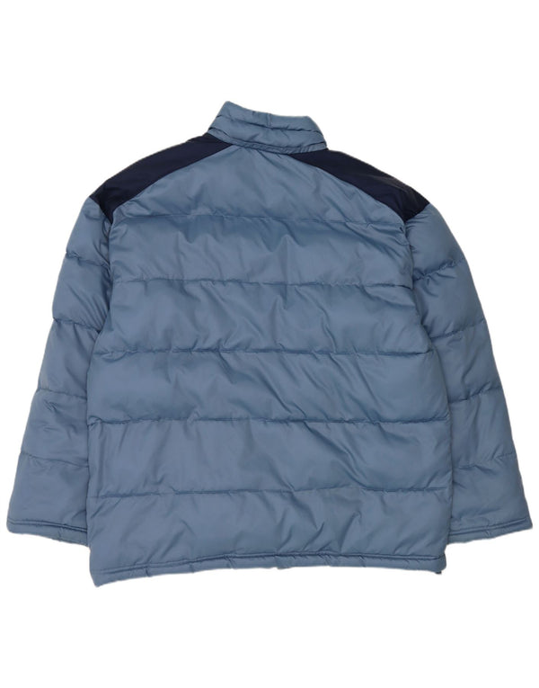 Adidas Mens Padded Jacket UK 40 Large Blue Colourblock Nylon