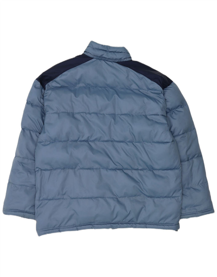 Adidas Mens Padded Jacket UK 40 Large Blue Colourblock Nylon
