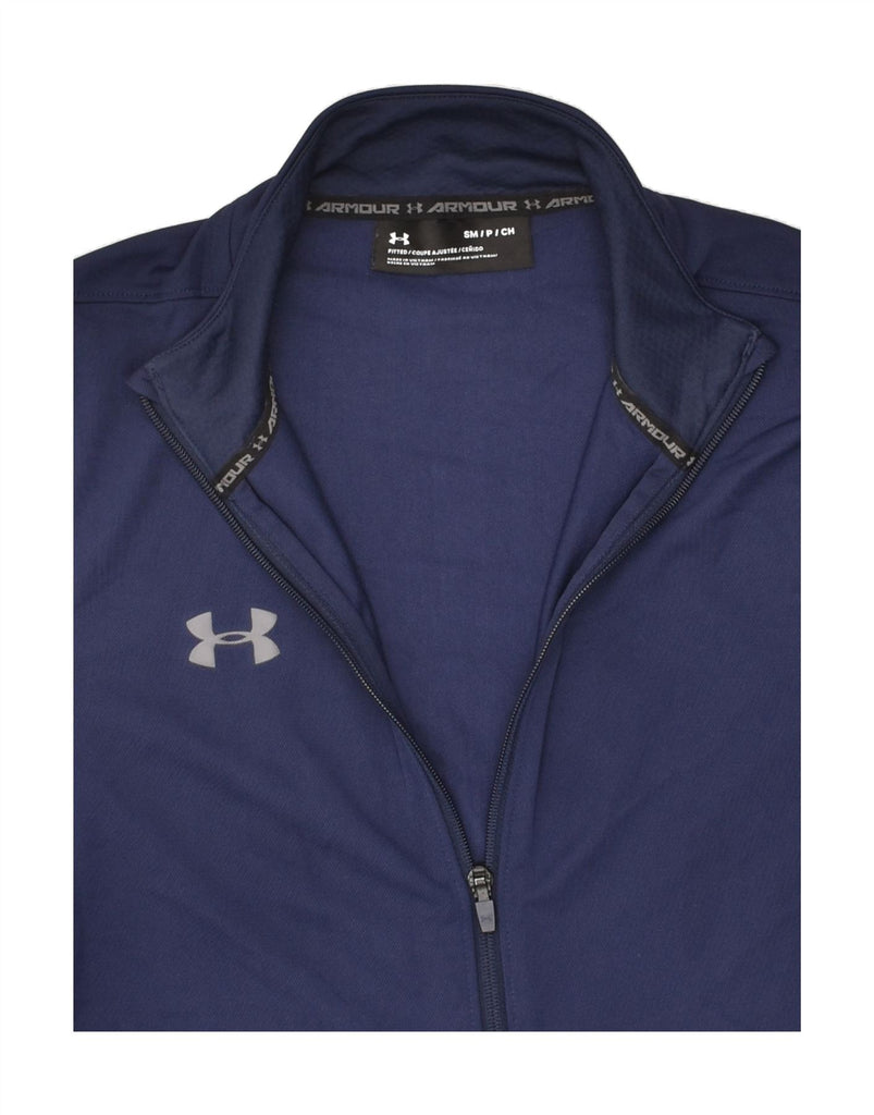 UNDER ARMOUR Womens Graphic Tracksuit Top Jacket UK 10 Small Navy Blue | Vintage Under Armour | Thrift | Second-Hand Under Armour | Used Clothing | Messina Hembry 