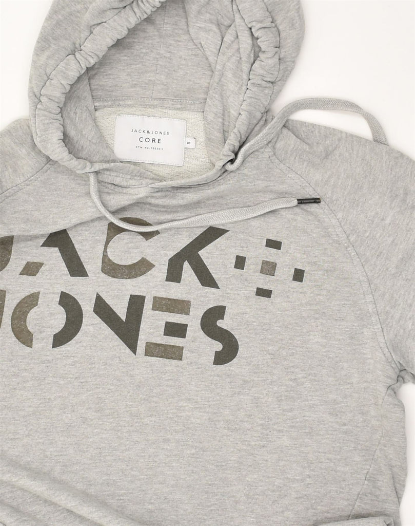 JACK & JONES Mens Core Graphic Hoodie Jumper Small Grey Cotton | Vintage Jack & Jones | Thrift | Second-Hand Jack & Jones | Used Clothing | Messina Hembry 