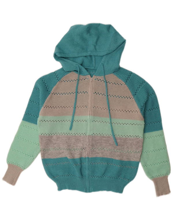 Shein Womens Oversized Full Zip Cardigan Sweater UK 14 Medium Multicoloured