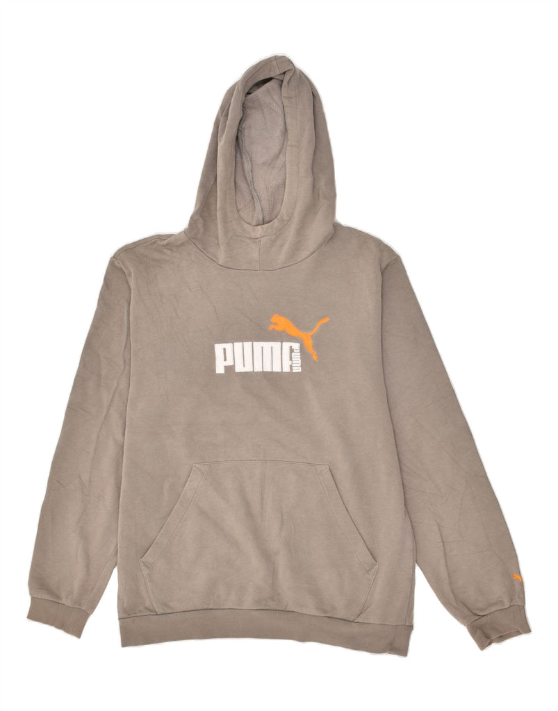 PUMA Boys Graphic Hoodie Jumper 15-16 Years 2XL Grey Cotton | Vintage Puma | Thrift | Second-Hand Puma | Used Clothing | Messina Hembry 