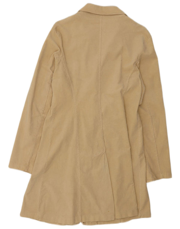 Vintage Womens Corduroy Overcoat UK 12 Medium Beige