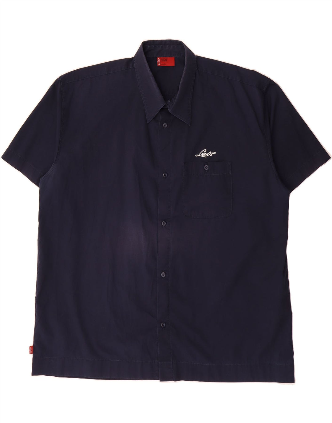 LEVI'S Mens Short Sleeve Shirt XL Navy Blue Cotton Vintage Levi's and Second-Hand Levi's from Messina Hembry 
