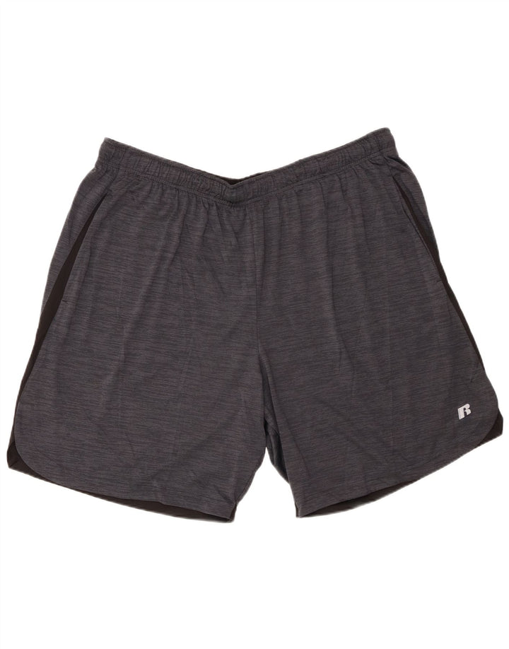 Russell Athletic Mens Sport Shorts 2XL  Grey Colourblock Polyester
