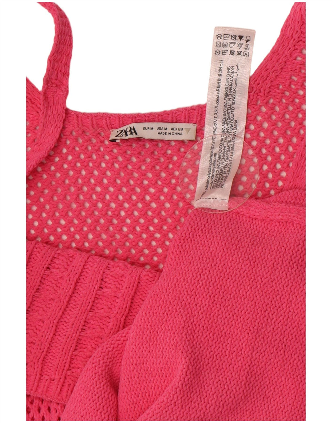 Zara Womens Knit Sundress UK 12 Medium Pink Polyester