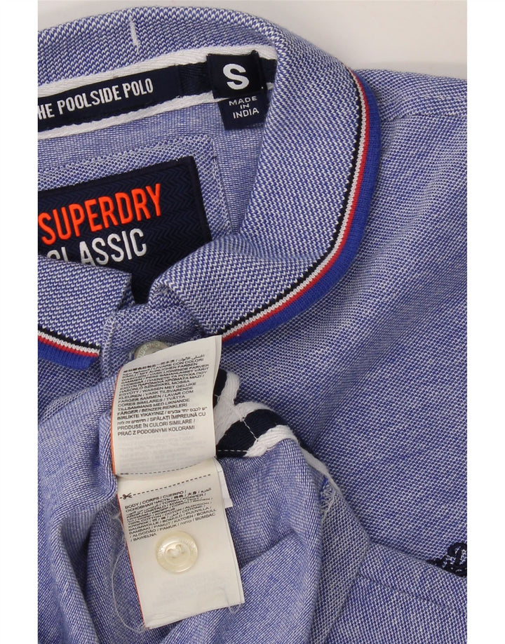 SUPERDRY Mens Polo Shirt Small Blue Cotton Vintage Superdry and Second-Hand Superdry from Messina Hembry 