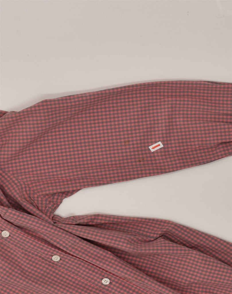 J. CREW Mens Slim Fit Shirt Small Pink Gingham Cotton | Vintage J. Crew | Thrift | Second-Hand J. Crew | Used Clothing | Messina Hembry 