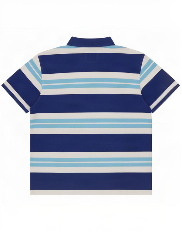 Crew Clothing Mens Polo Shirt 2XL Blue Striped Cotton