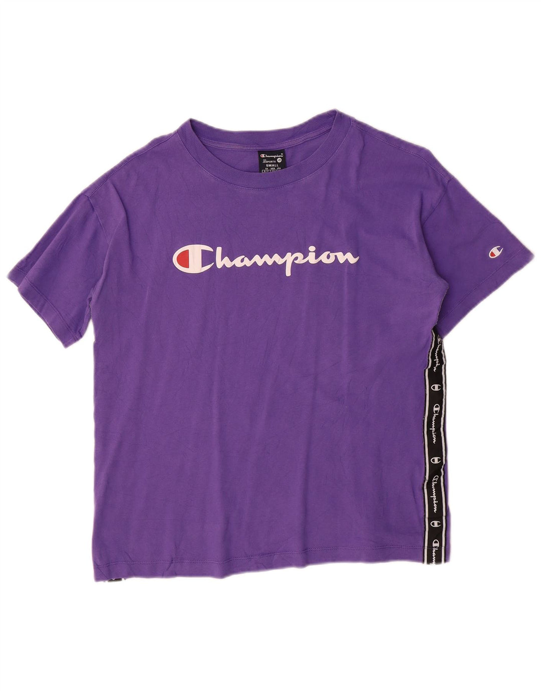 Champion Womens Oversized Graphic T-Shirt Top UK 10 Small Purple Cotton