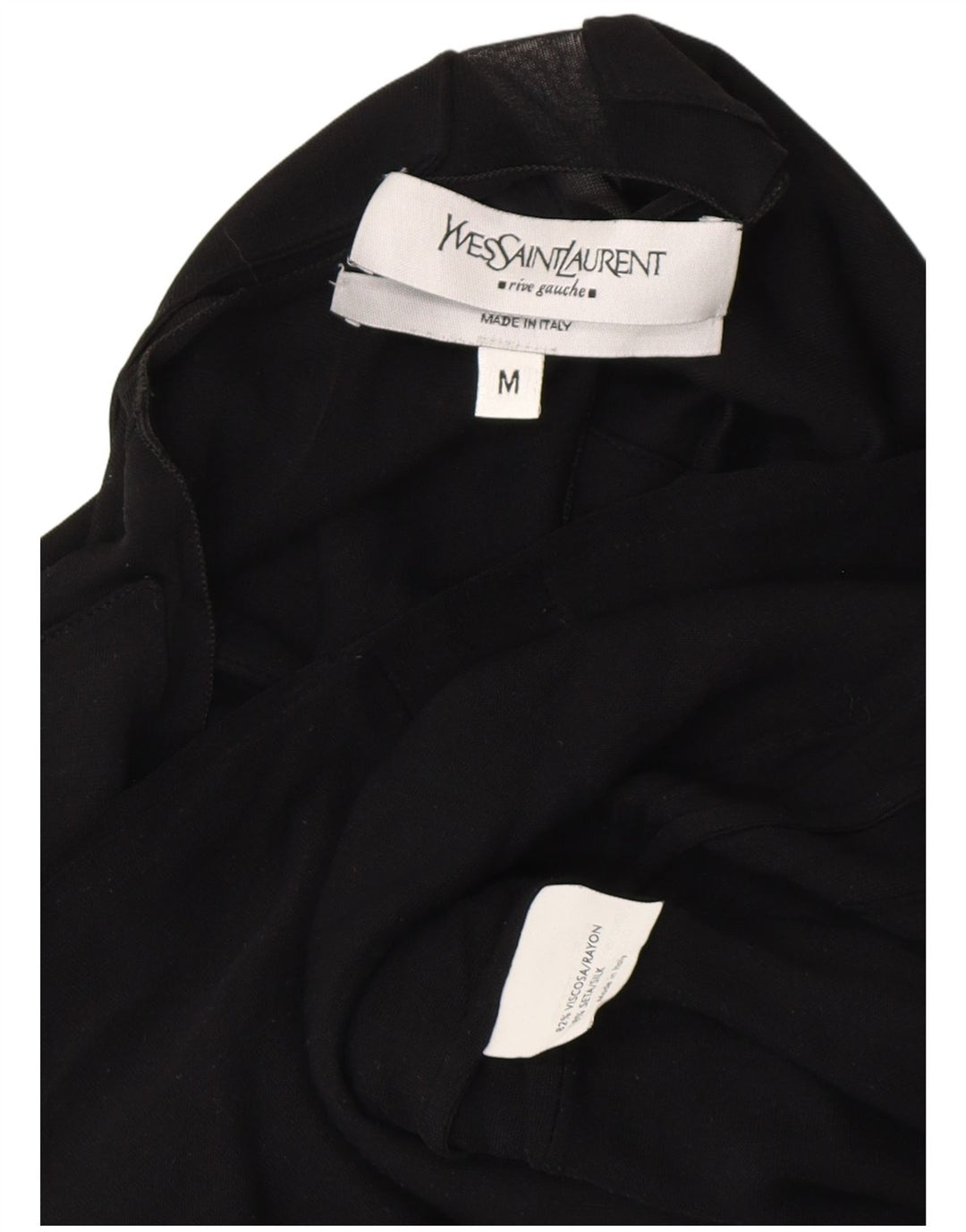 Yves Saint Laurent Womens Long Sleeve Blouse Top UK 12 Medium Black Viscose