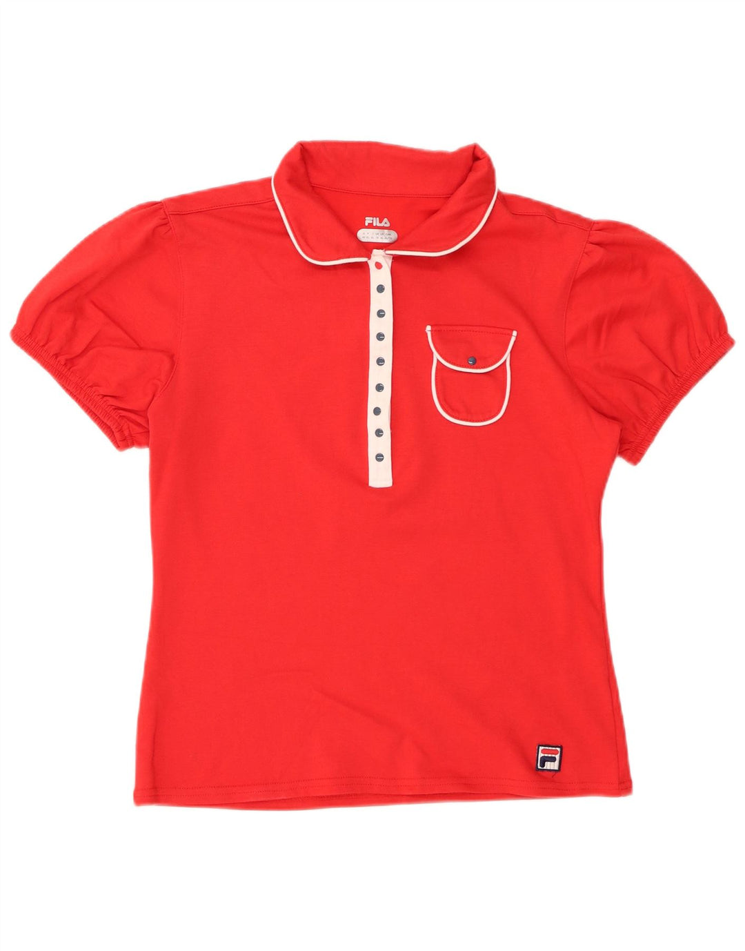 FILA Womens Polo Shirt UK 16 Large Red Cotton