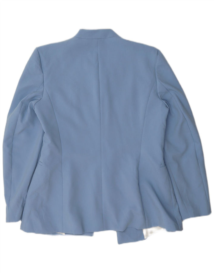 Zara Womens Blazer Jacket UK 16 Large Blue Polyester
