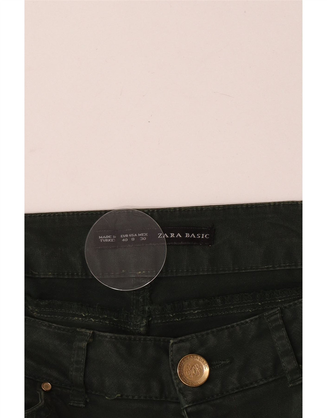 Zara Womens Crop Slim Jeans EU 40 Medium W30 L24 Green