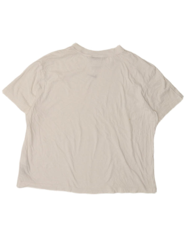 Nike Womens Loose Fit T-Shirt Top UK 14 Medium White Cotton