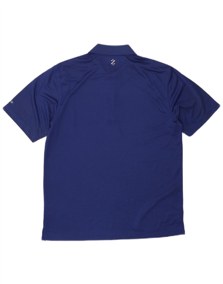 Izod Mens Polo Shirt Medium Blue Polyester