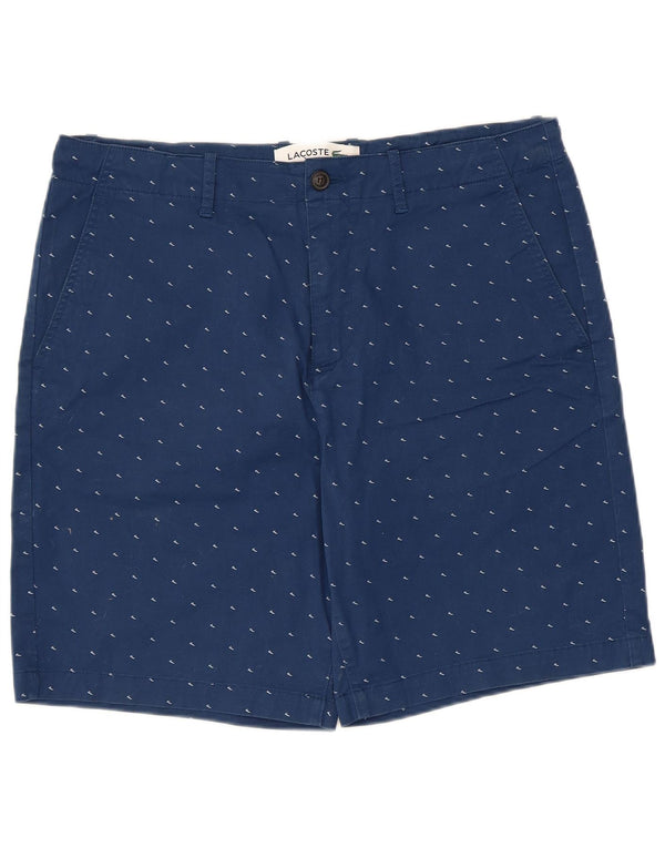 Lacoste Mens Chino Shorts Size 46 Large W36  Navy Blue Spotted Cotton