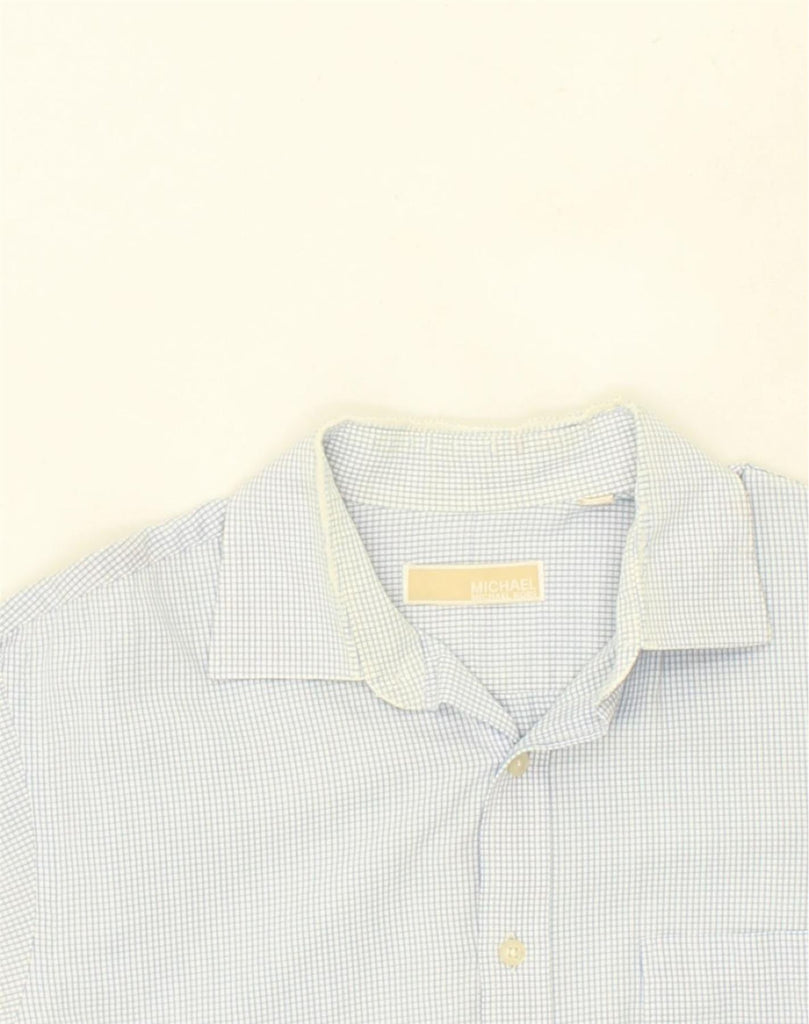 MICHAEL KORS Mens Shirt Large Blue Check Cotton | Vintage Michael Kors | Thrift | Second-Hand Michael Kors | Used Clothing | Messina Hembry 