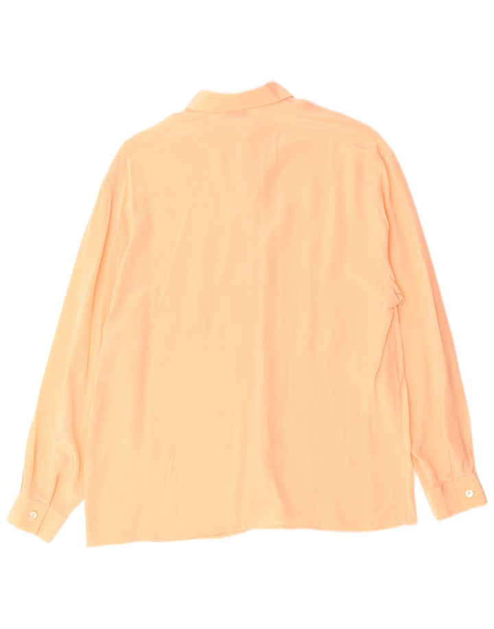 Vintage Womens Oversized Shirt Blouse UK 10 Small  Pink Silk